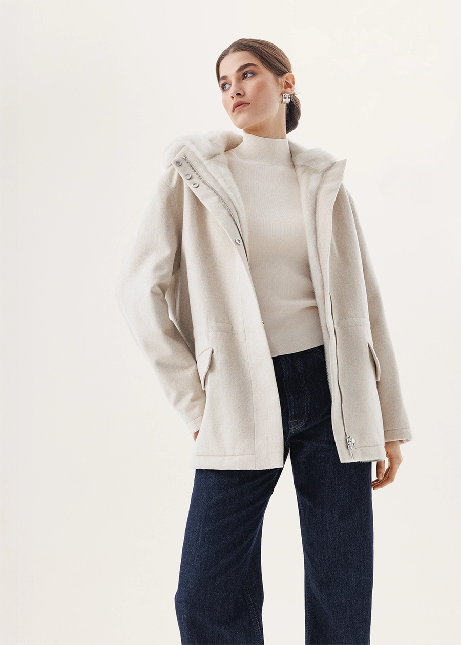 Парка с подстежкой из меха скандинавской норки