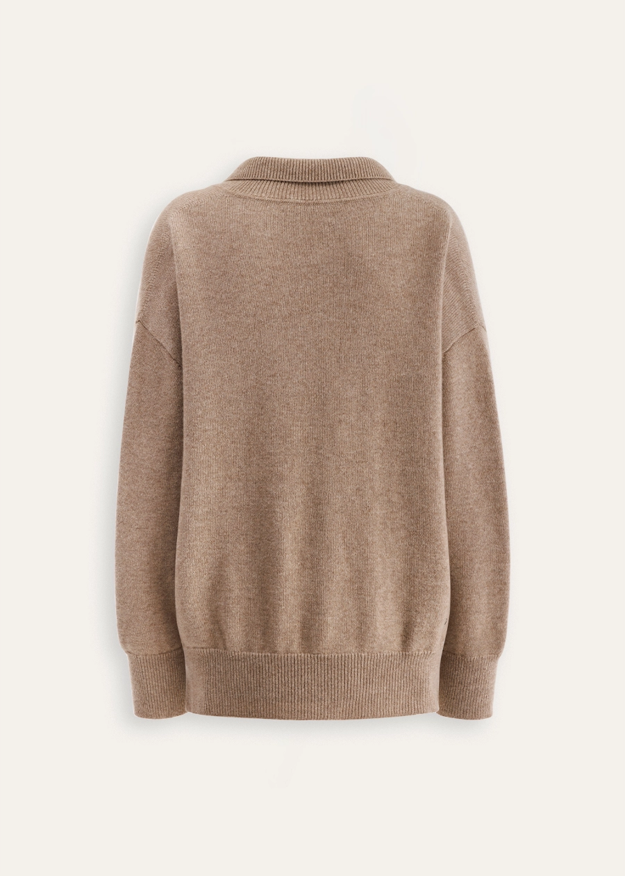 Бежевое поло из кашемира