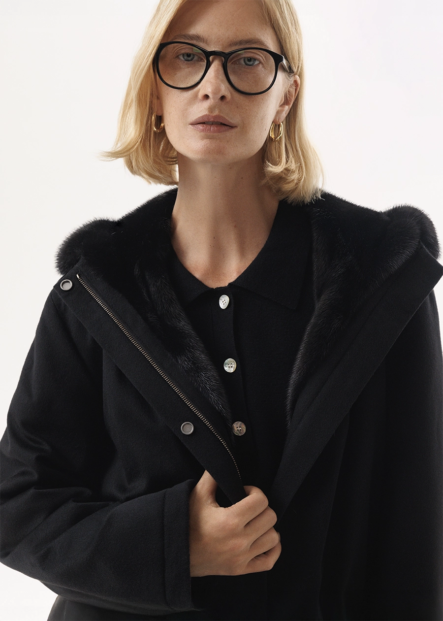 Парка из кашемира Storm System в чёрном цвете